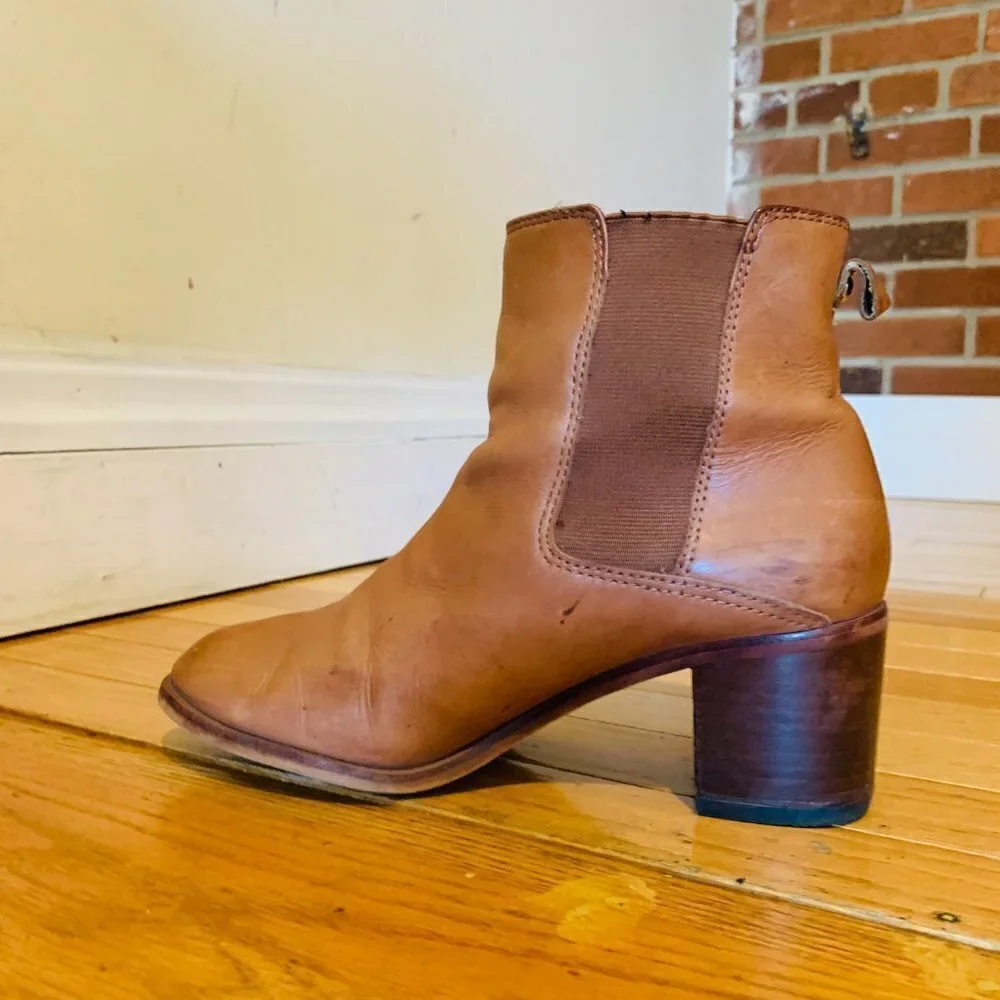 Sam Edelman Women's Ankle Boots Size 6.5 Leather Tan/Brown